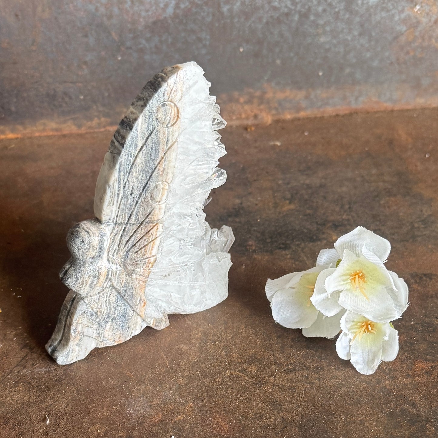 Geode Angel & Mermaid Crystal Carvings for spiritual protection, emotional healing and energy alignment