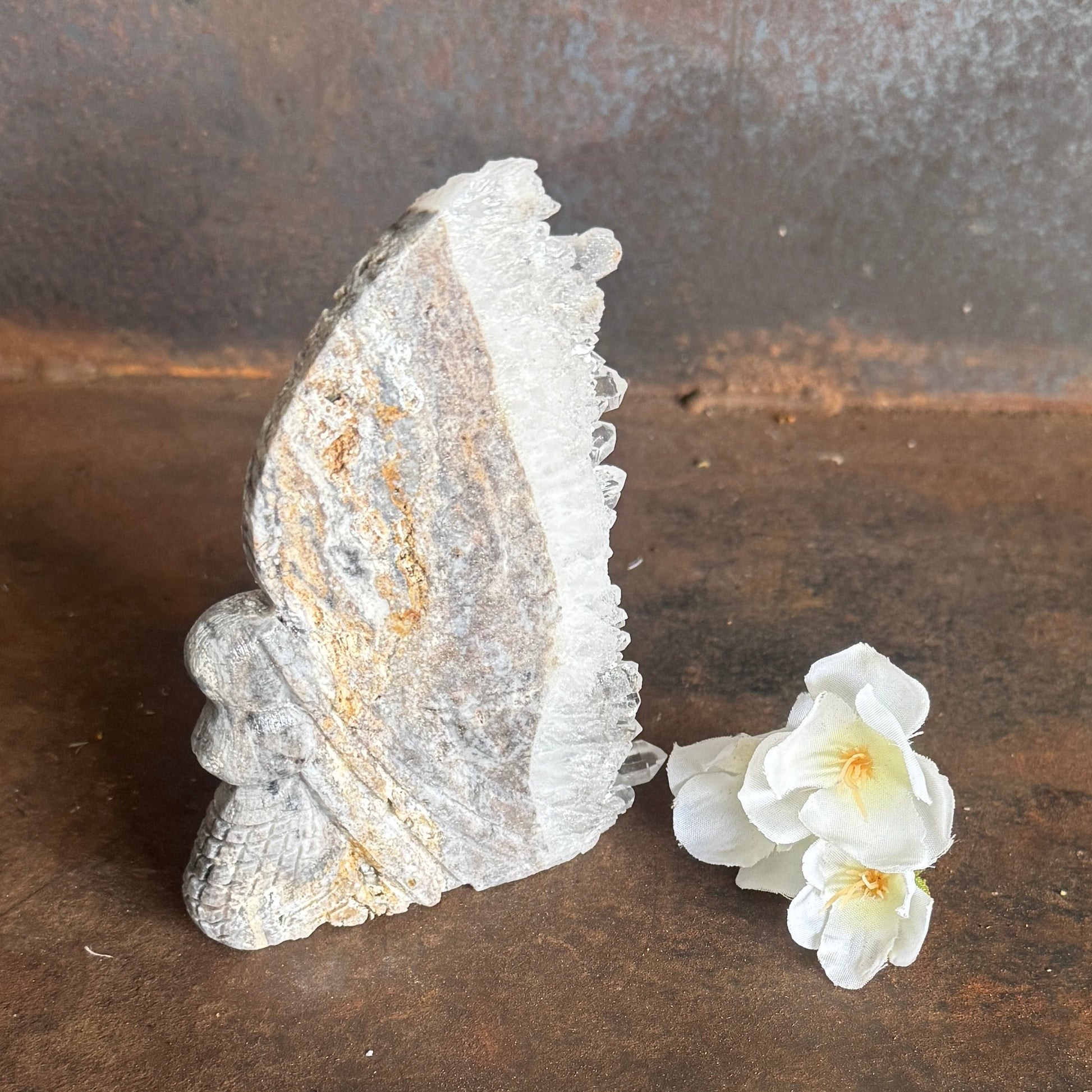 Geode Angel & Mermaid Crystal Carvings for spiritual protection, emotional healing and energy alignment
