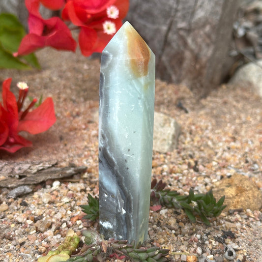 Caribbean Calcite Crystal Tower / Generator – Calm, Clarity & Spiritual Healing Energy