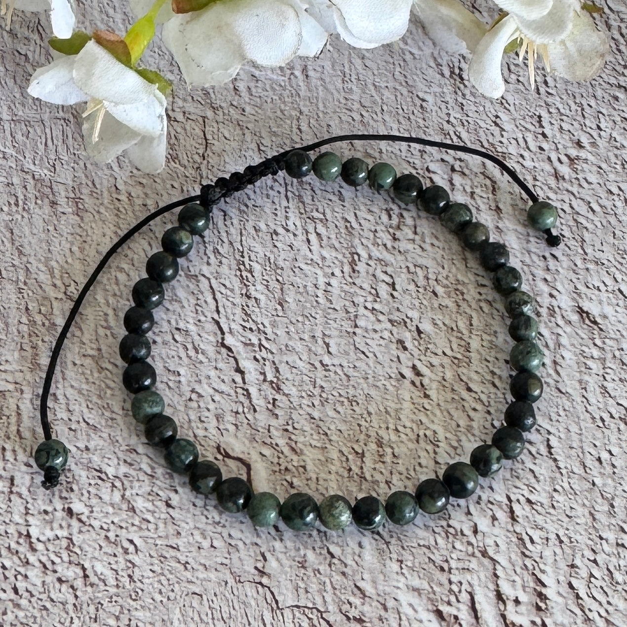 Kambaba Jasper Unisex Adjustable Crystal Bracelet 4mm – Grounding, Protection & Spiritual Healing Jewellery