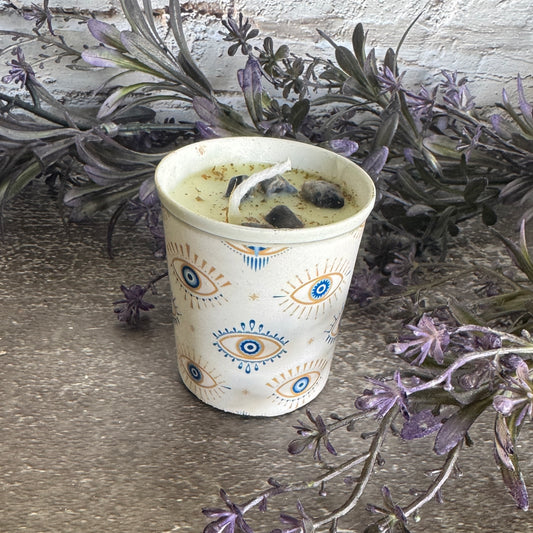 Evil Eye Votive – Intentional Candle for Protection, Peace and Energy Cleansing