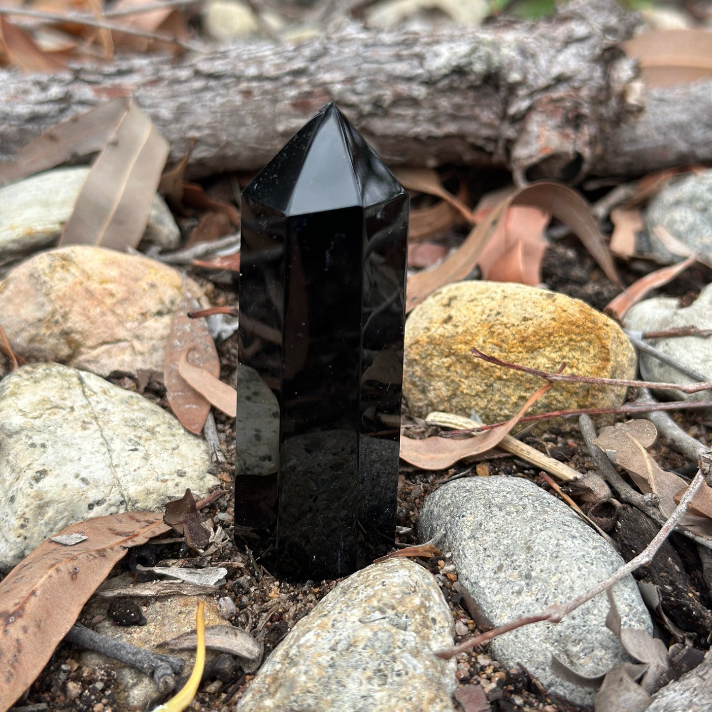 Black Obsidian Crystal Tower – Protection, Grounding & Spiritual Renewal