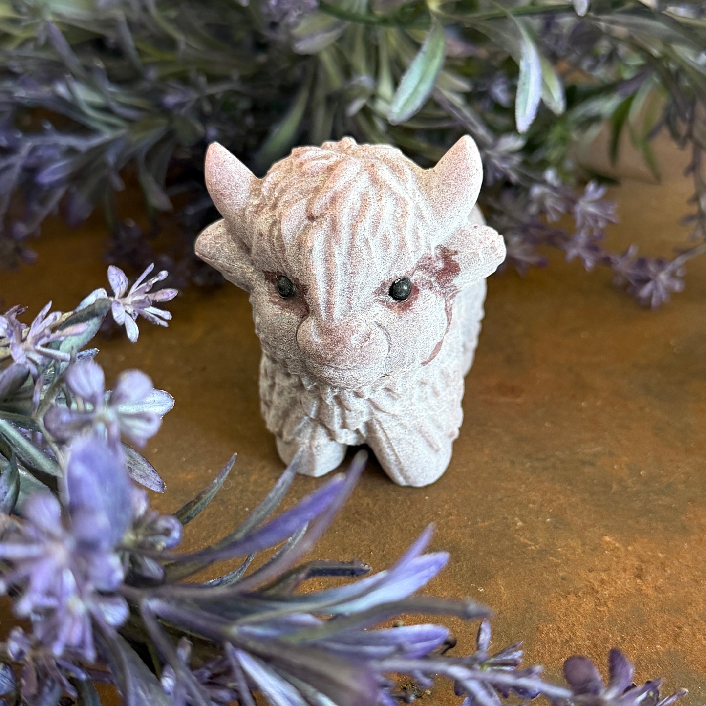 Crystal Highland Cow Carving | Animal Crystal Carvings Australia