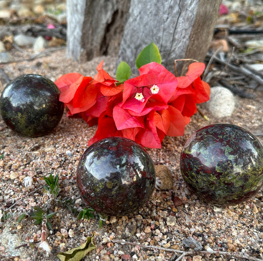 Dragon's Blood Jasper Crystal Sphere – Strength, Grounding & Spiritual Vitality