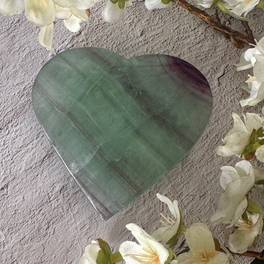 Rainbow Fluorite Crystal Heart – Emotional Healing, Clarity & Spiritual Protection | Spiritual Gift