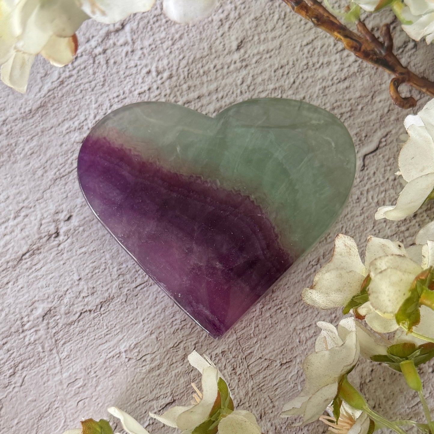 Rainbow Fluorite Crystal Heart – Emotional Healing, Clarity & Spiritual Protection | Spiritual Gift