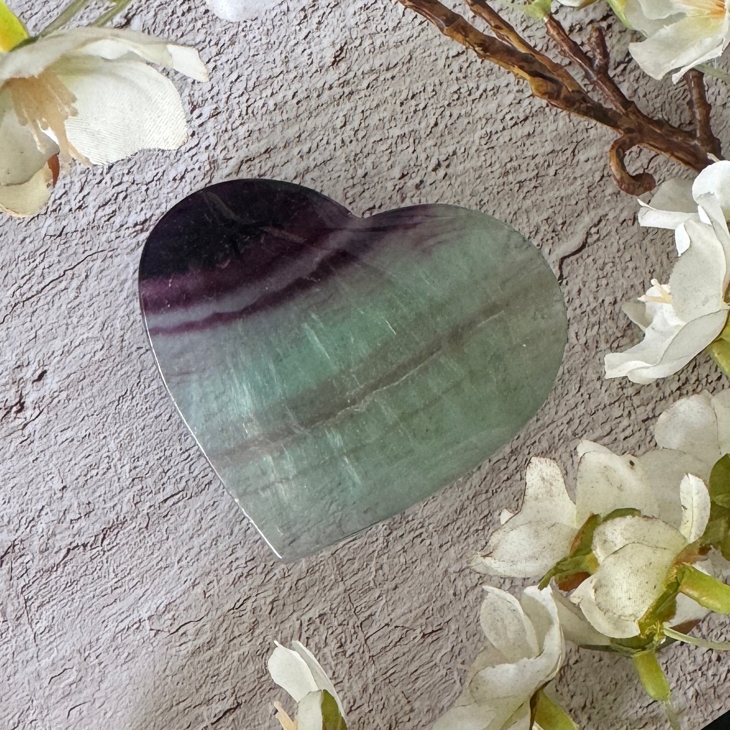 Rainbow Fluorite Crystal Heart – Emotional Healing, Clarity & Spiritual Protection | Spiritual Gift