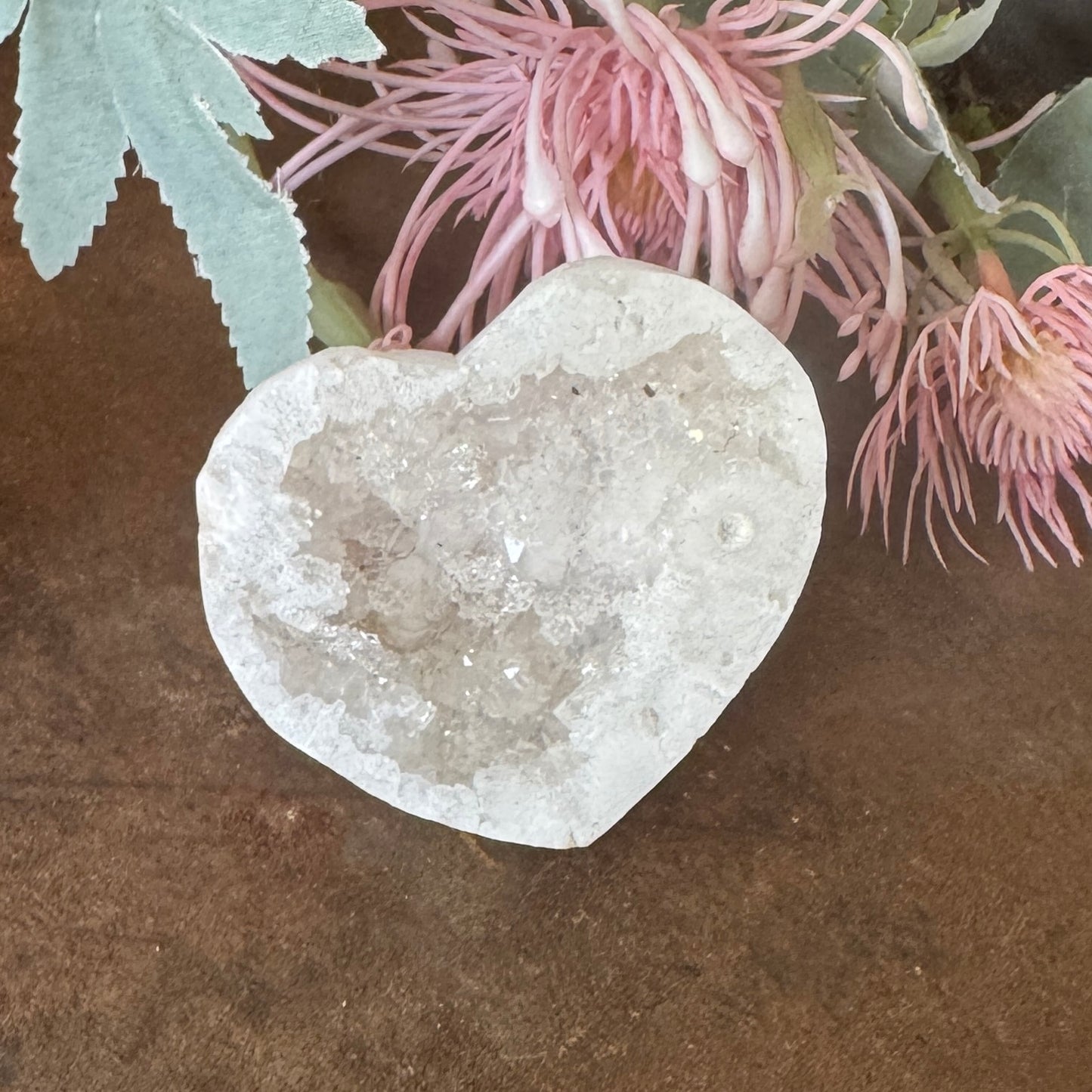 Moroccan Agate Druzy Crystal Heart – Love, Protection & Spiritual Healing