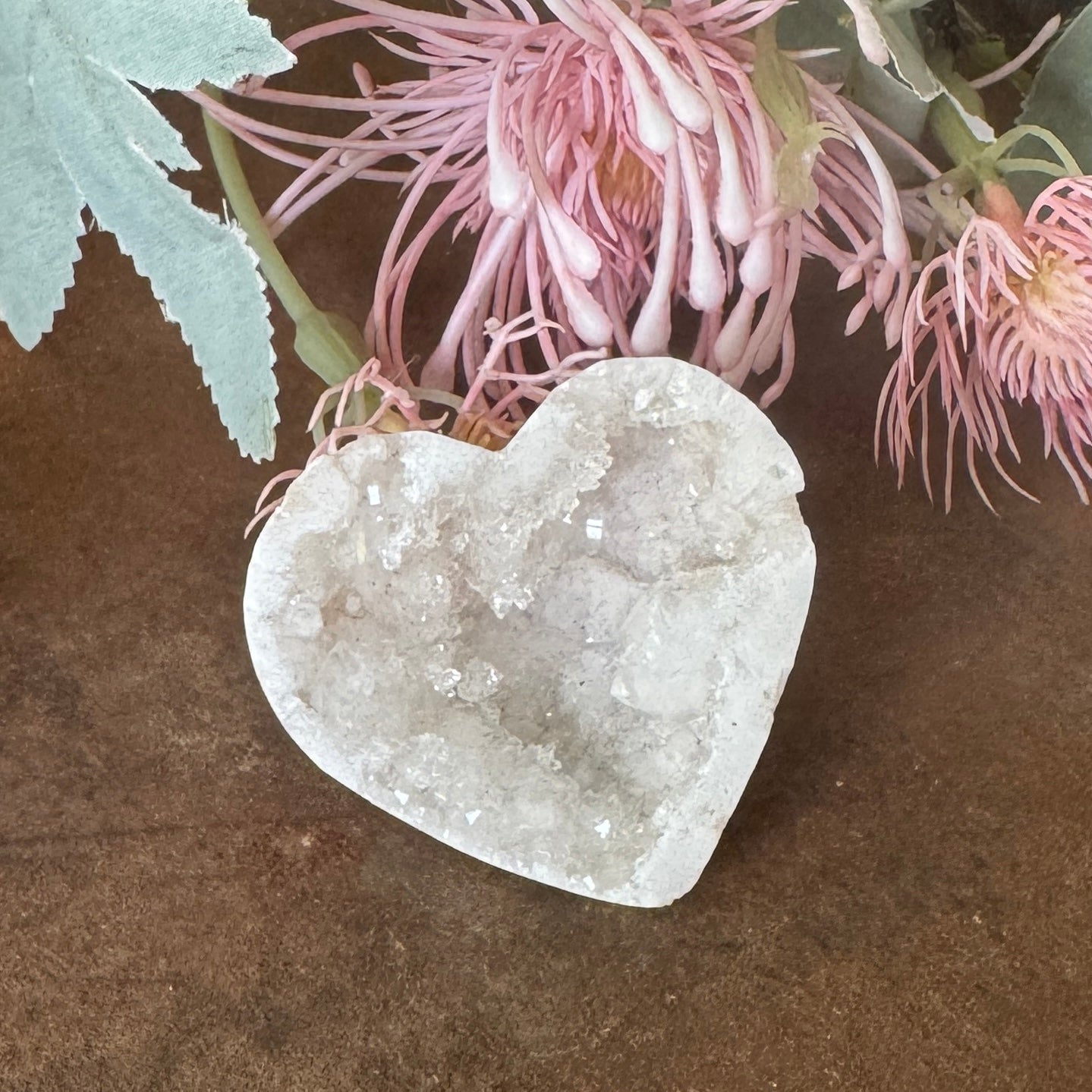 Moroccan Agate Druzy Crystal Heart – Love, Protection & Spiritual Healing