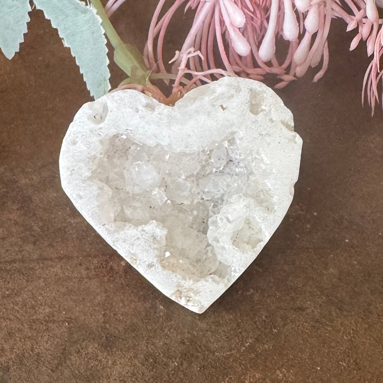 Moroccan Agate Druzy Crystal Heart – Love, Protection & Spiritual Healing
