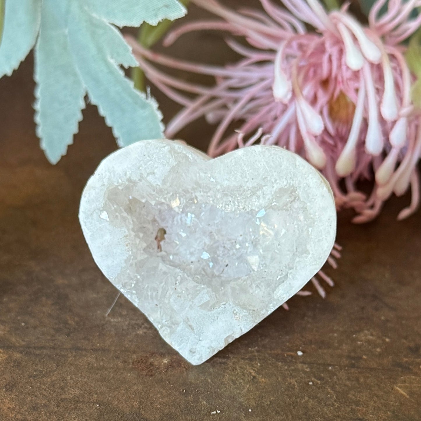 Moroccan Agate Druzy Crystal Heart – Love, Protection & Spiritual Healing