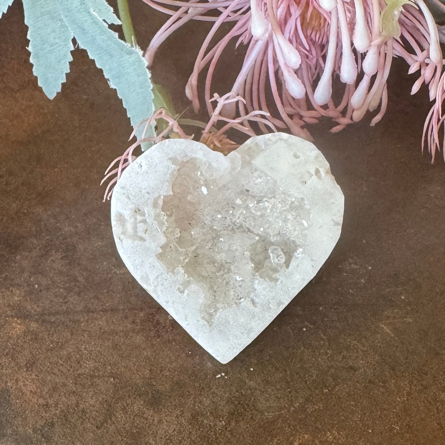 Moroccan Agate Druzy Crystal Heart – Love, Protection & Spiritual Healing