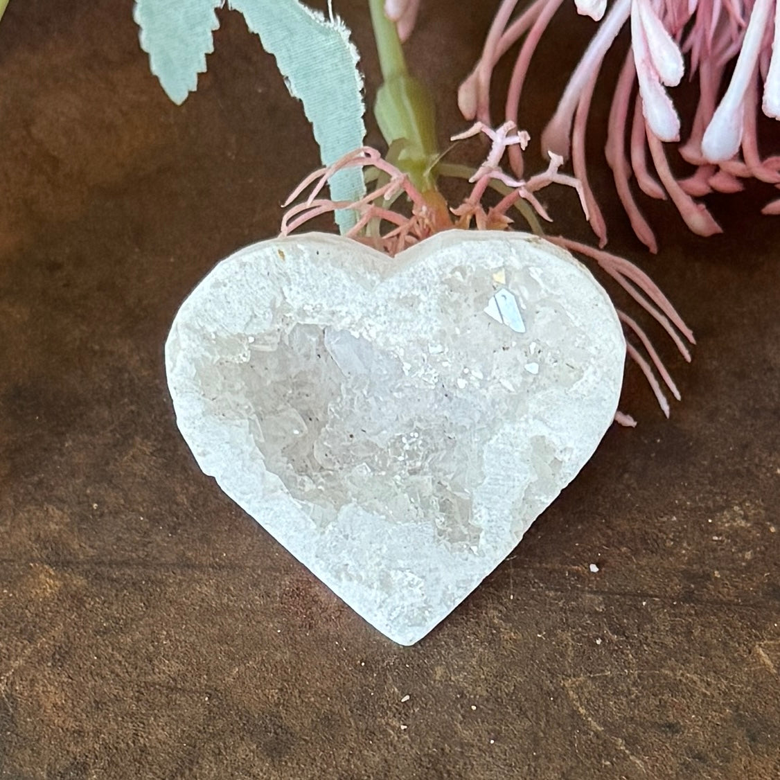 Moroccan Agate Druzy Crystal Heart – Love, Protection & Spiritual Healing