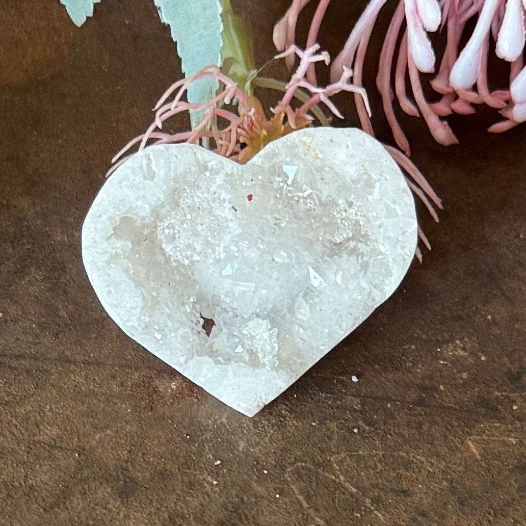 Moroccan Agate Druzy Crystal Heart – Love, Protection & Spiritual Healing