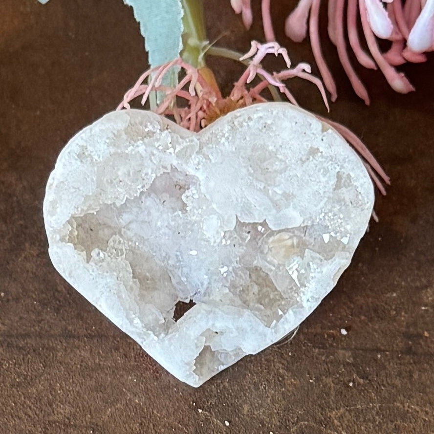 Moroccan Agate Druzy Crystal Heart – Love, Protection & Spiritual Healing