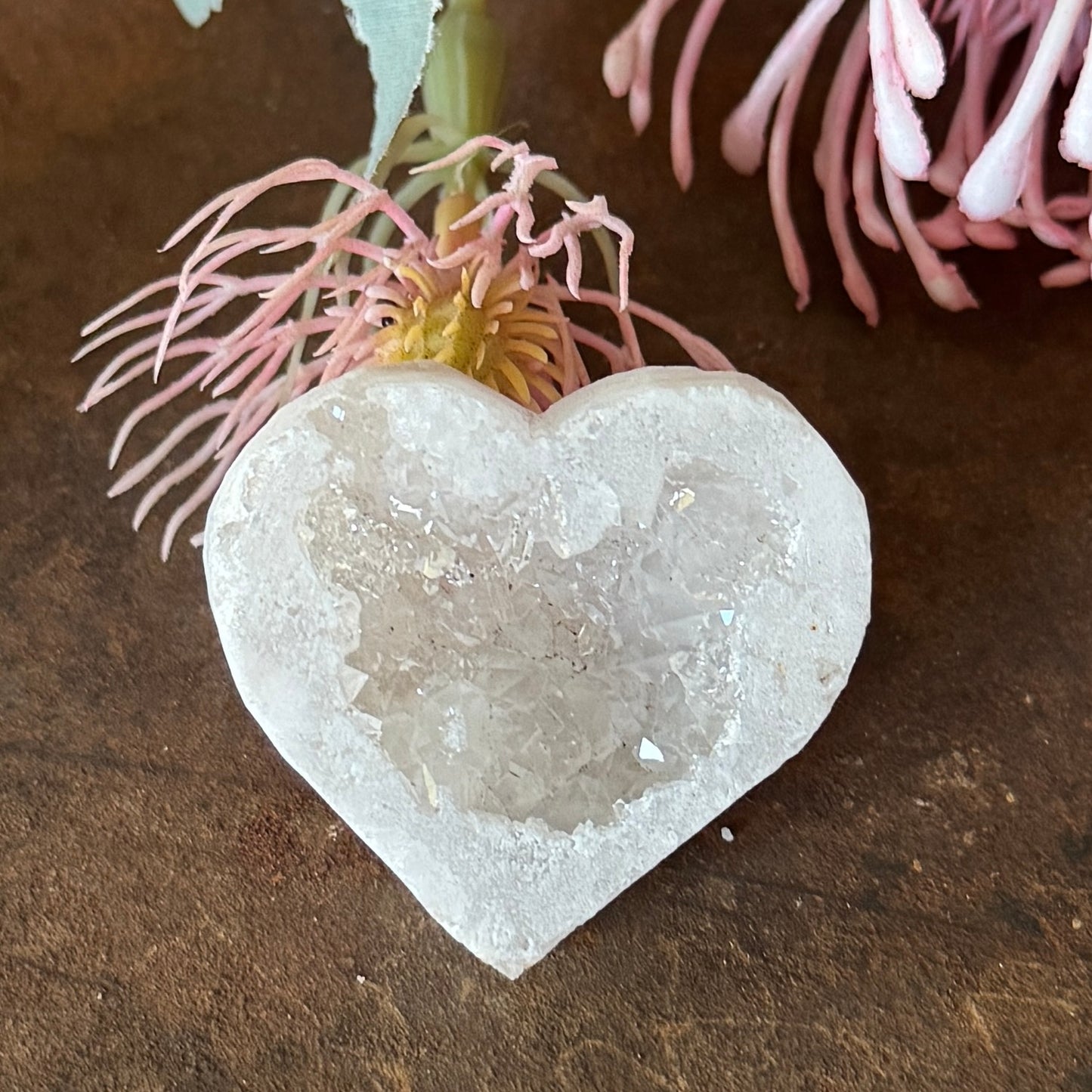 Moroccan Agate Druzy Crystal Heart – Love, Protection & Spiritual Healing