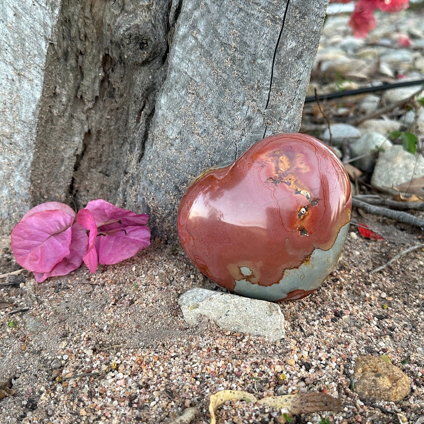 Polychrome Jasper Crystal Heart – Grounding, Emotional Healing & Inner Peace