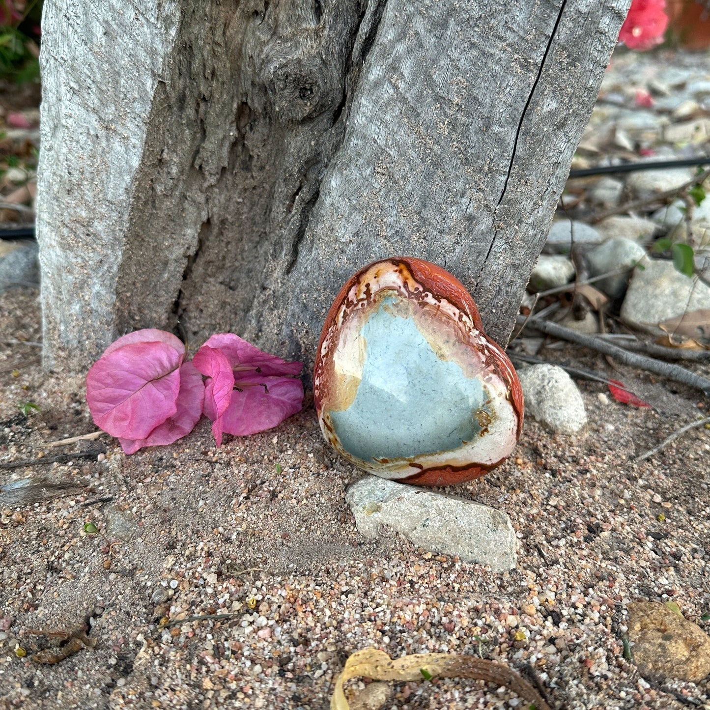 Polychrome Jasper Crystal Heart – Grounding, Emotional Healing & Inner Peace