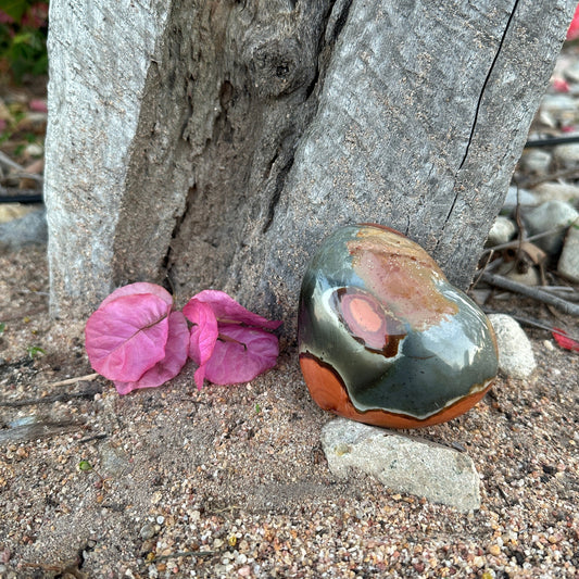 Polychrome Jasper Crystal Heart – Grounding, Emotional Healing & Inner Peace