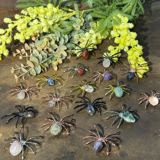 Spider with Crystal Gem – Symbol of Creativity, Protection & Healing Energy