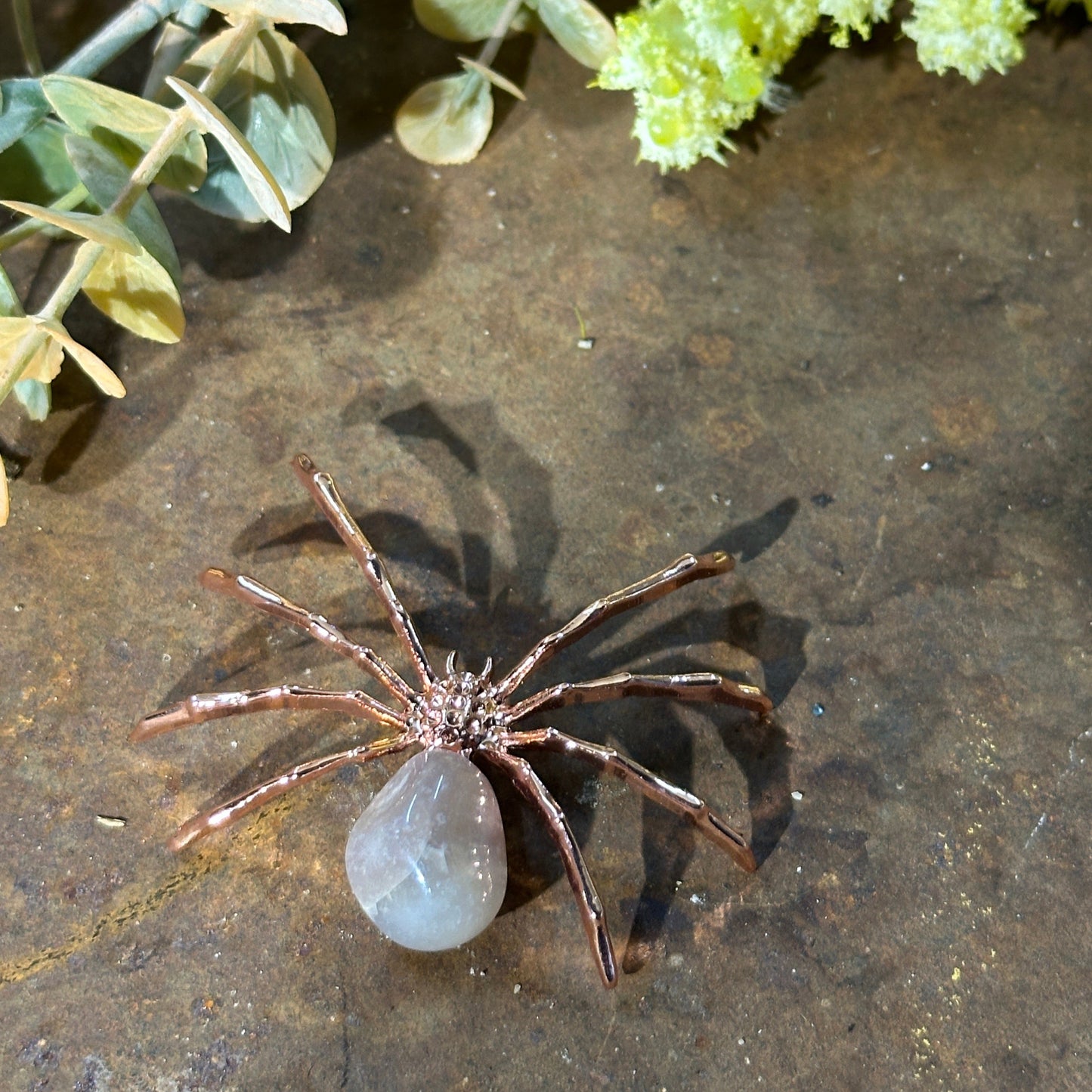 Spider with Crystal Gem – Symbol of Creativity, Protection & Healing Energy