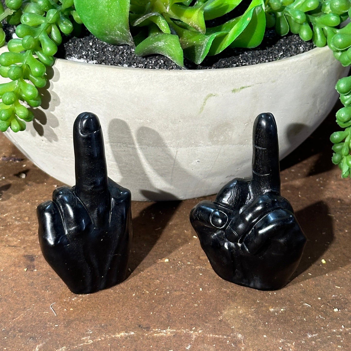 Black Obsidian Crystal Middle Finger – Deflect Negativity with Power & Purpose
