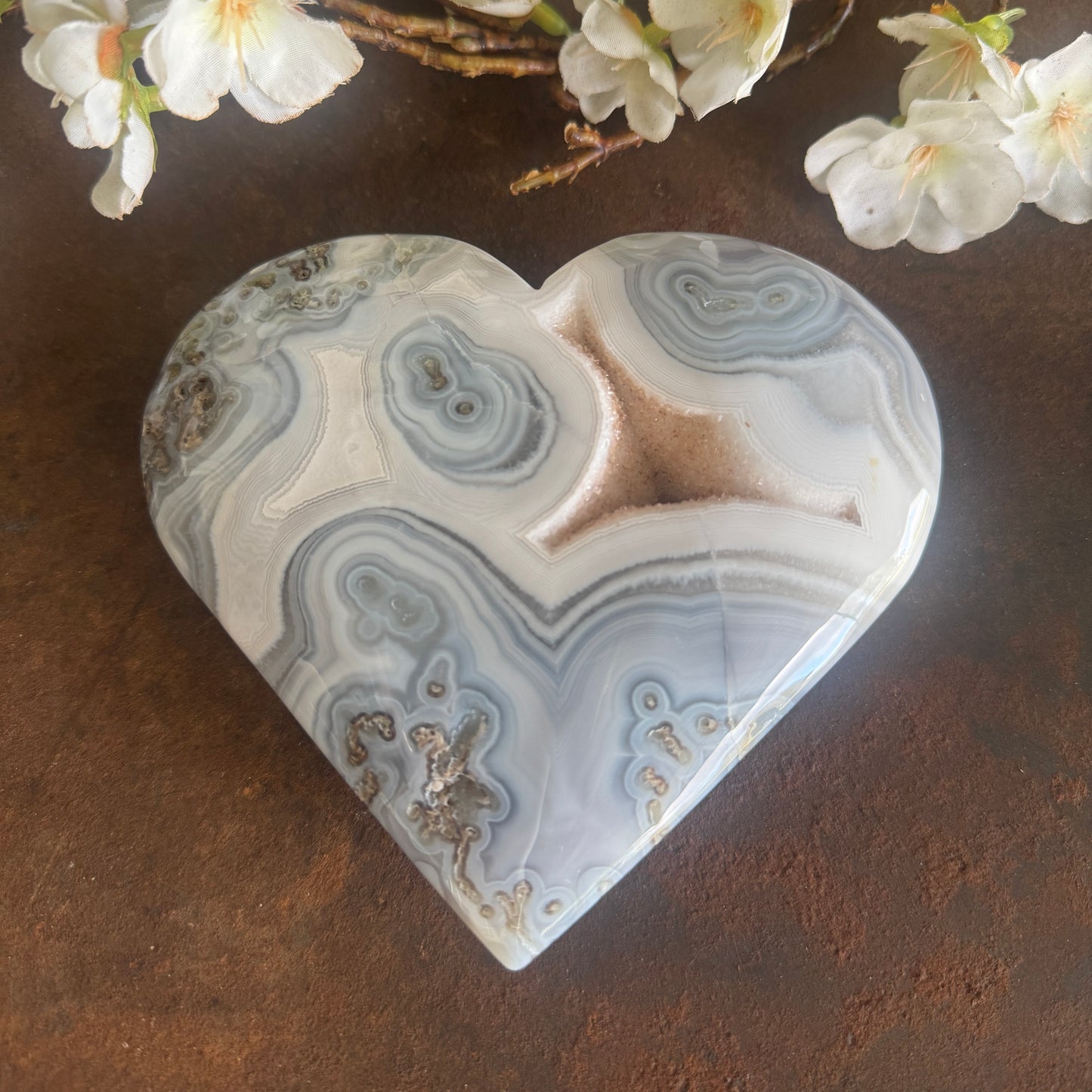 Moss Agate Crystal Heart – Emotional Healing, New Beginnings & Heart Chakra Balance