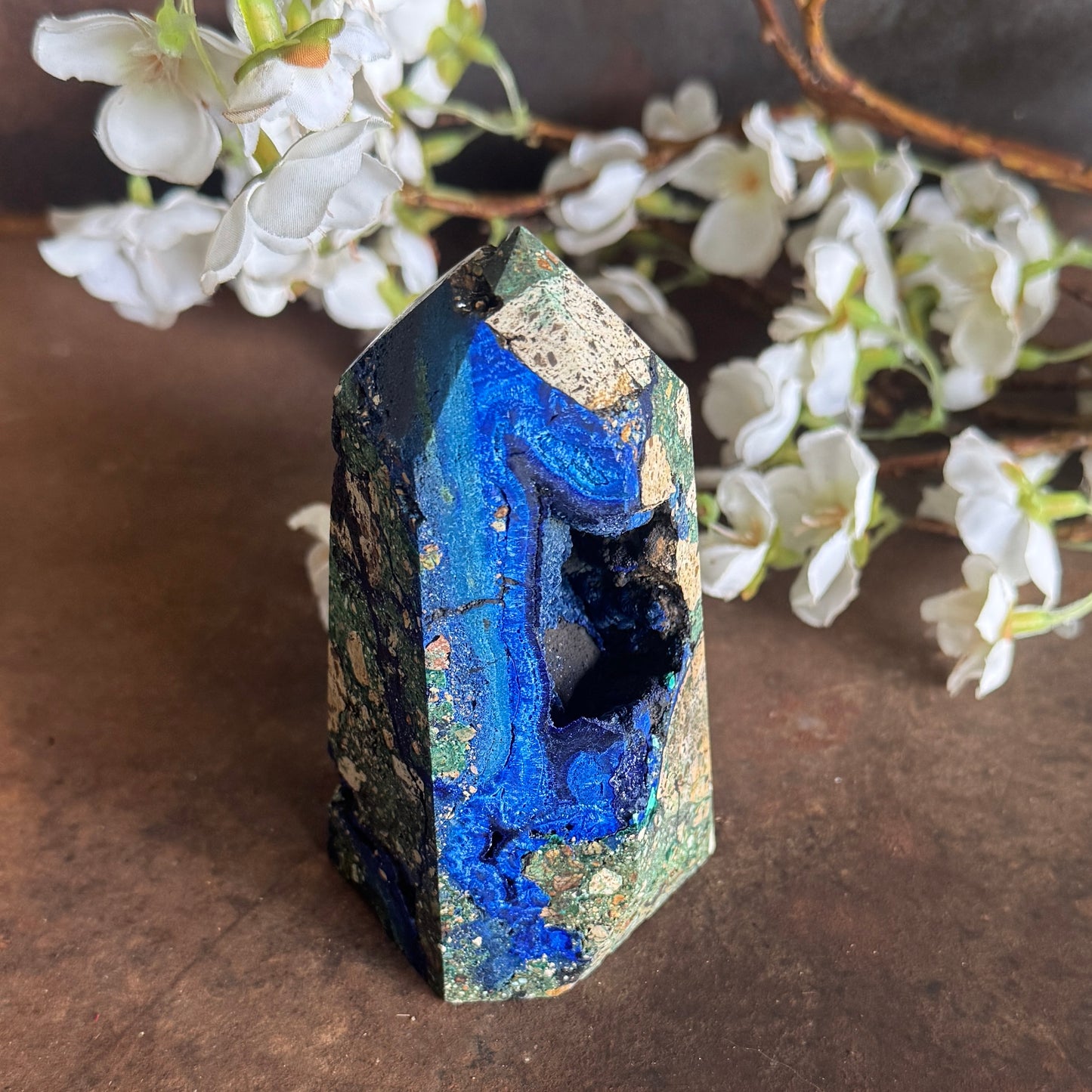 Azurite Crystal Tower – Third Eye Activation, Intuition & Spiritual Awakening
