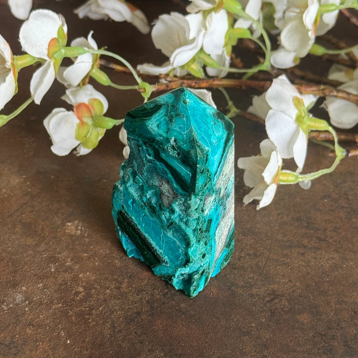 Chrysocolla & Malachite Crystal Towers – Emotional Healing, Heart Chakra & Spiritual Growth