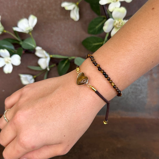 Bohemian Love Heart Tiger’s Eye Spiritual Bracelet – Confidence, Protection & Grounding Energy