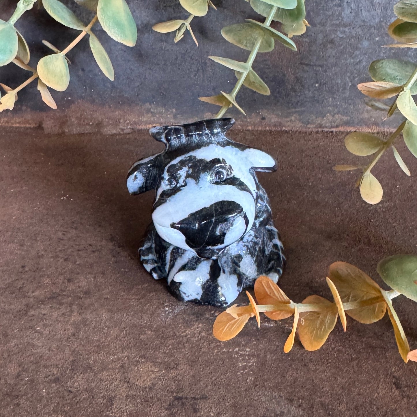 Crystal Pet – Zebra Jasper Cow Crystal Carving for Grounding, Emotional Strength & Inner Harmony