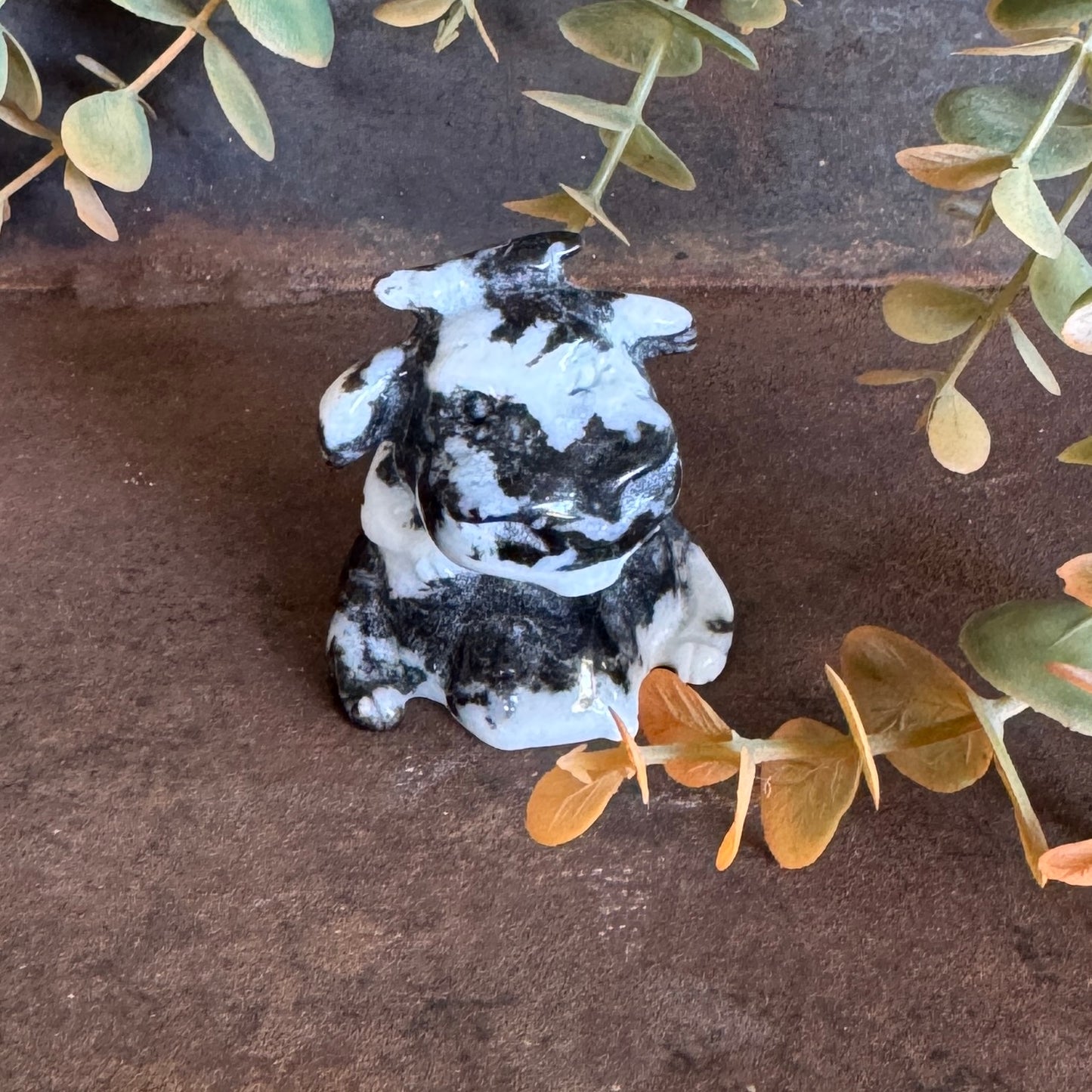 Crystal Pet – Zebra Jasper Cow Crystal Carving for Grounding, Emotional Strength & Inner Harmony
