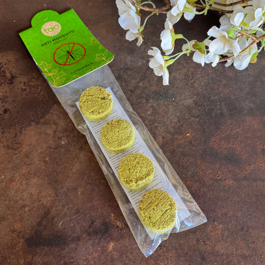 TAO Citronella Anti Mosquito Smudge Tablets – 4pcs | Natural Outdoor Protection with Citrus Freshness