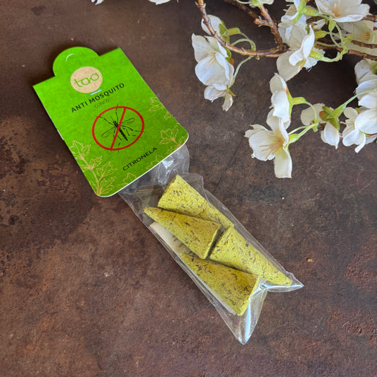 TAO Citronella Anti Mosquito Cones – 4pcs | Natural Outdoor Protection with Refreshing Citrus Scent