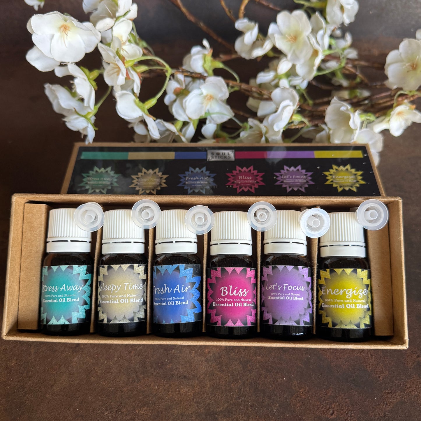 Soul Sticks Aromatherapy Essential Oil Blends Set – Stress Relief, Focus & Spiritual Healing