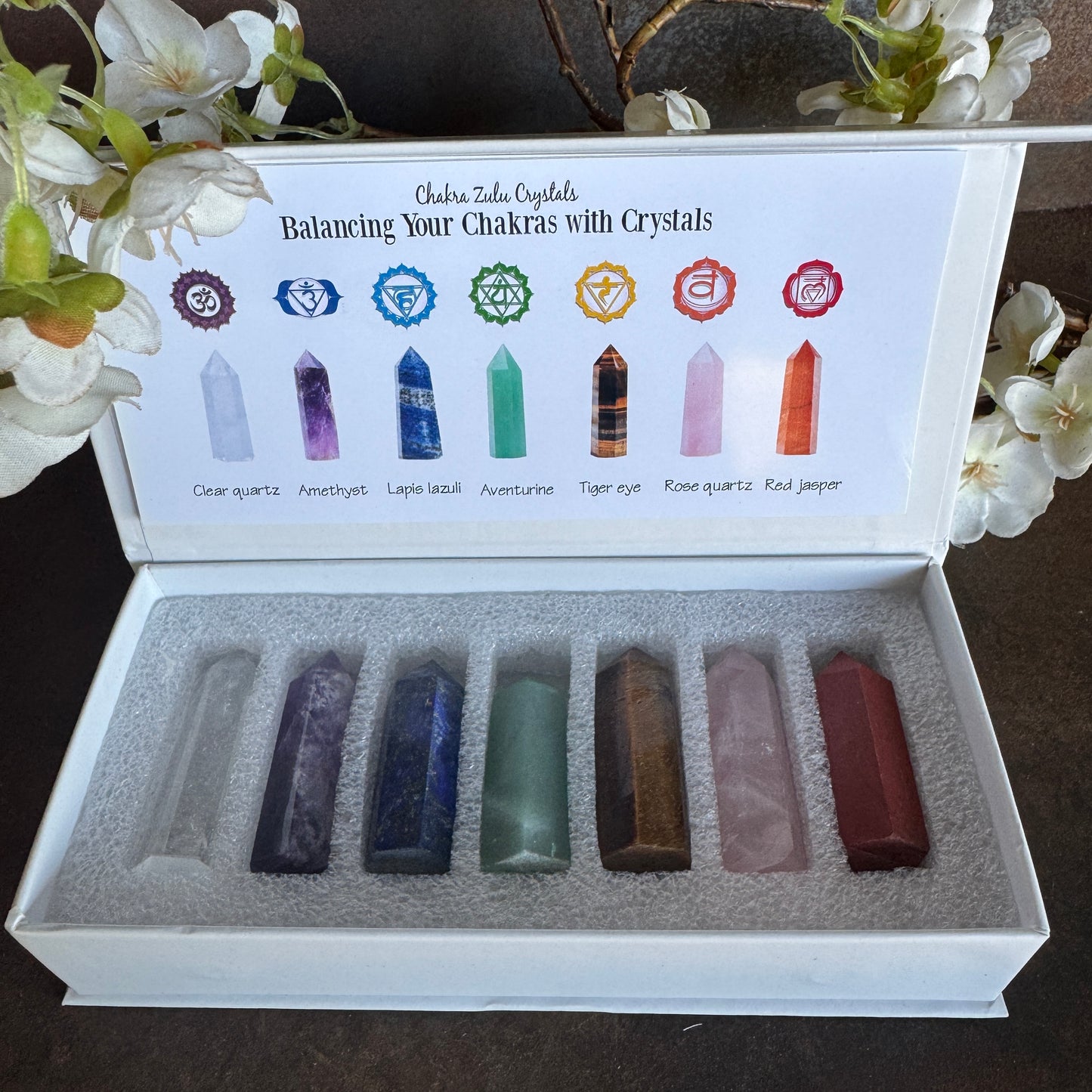 Natural Crystal Chakra Tower Set – Chakra Alignment, Healing & Energy Balance