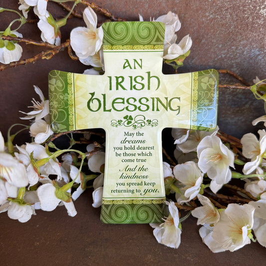 Irish Blessing Ceramic Cross – Spiritual Home Décor & Meaningful Gift