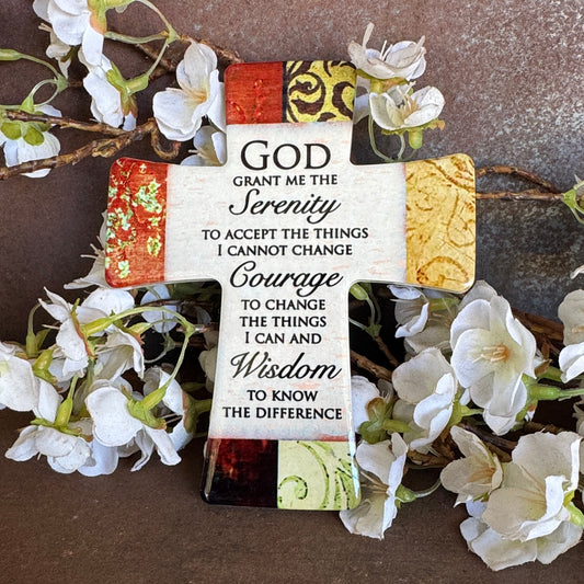 Serenity Prayer Porcelain Cross – Spiritual Home Décor & Inspirational Gift