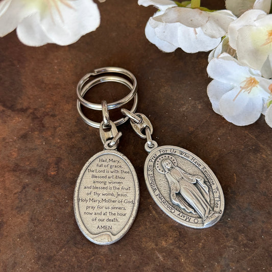 Hail Mary / Miraculous Keyring – Prayer & Faith Keepsake