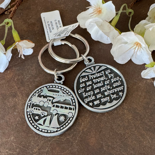 Travelers’ Prayer Keyring – Double-Sided Travel Blessing & Protection