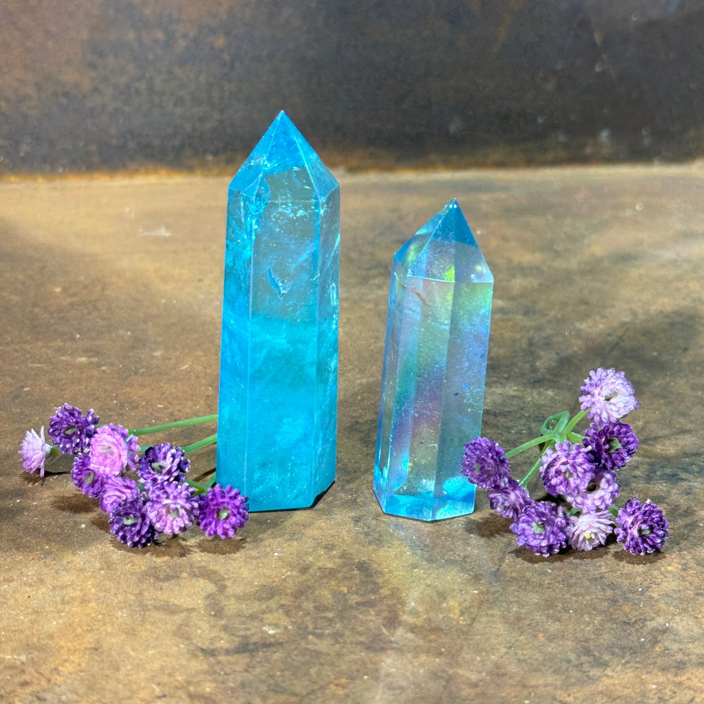 Rainbow & Angel Aura Quartz Towers – High-Vibration Light, Protection & Spiritual Healing