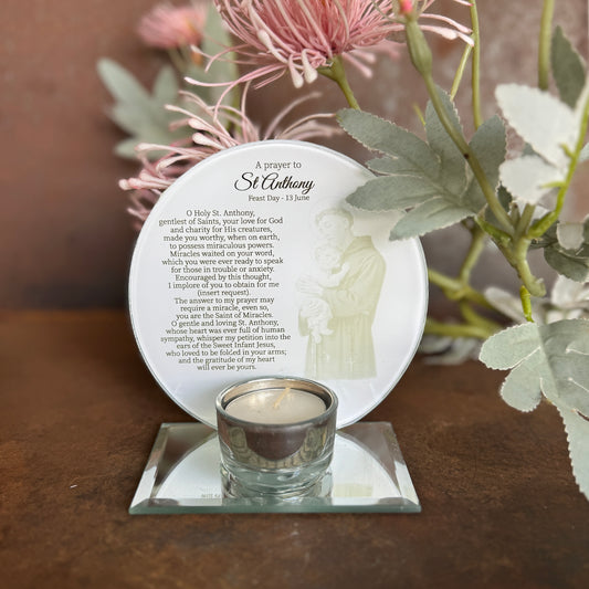 St. Anthony Tealight Candle Holder — Faith, Comfort & Divine Guidance