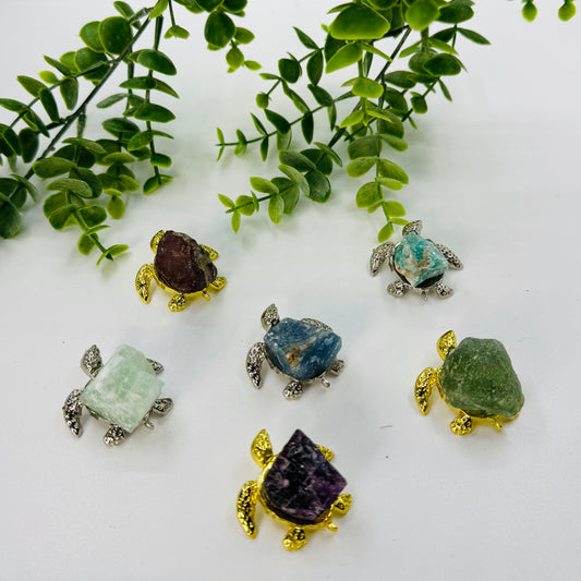 Crystal Turtle Figurine with Gem Shell – Wisdom, Protection & Positive Energy