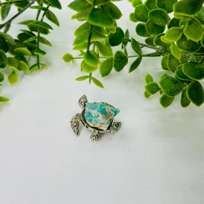 Crystal Turtle Figurine with Gem Shell – Wisdom, Protection & Positive Energy