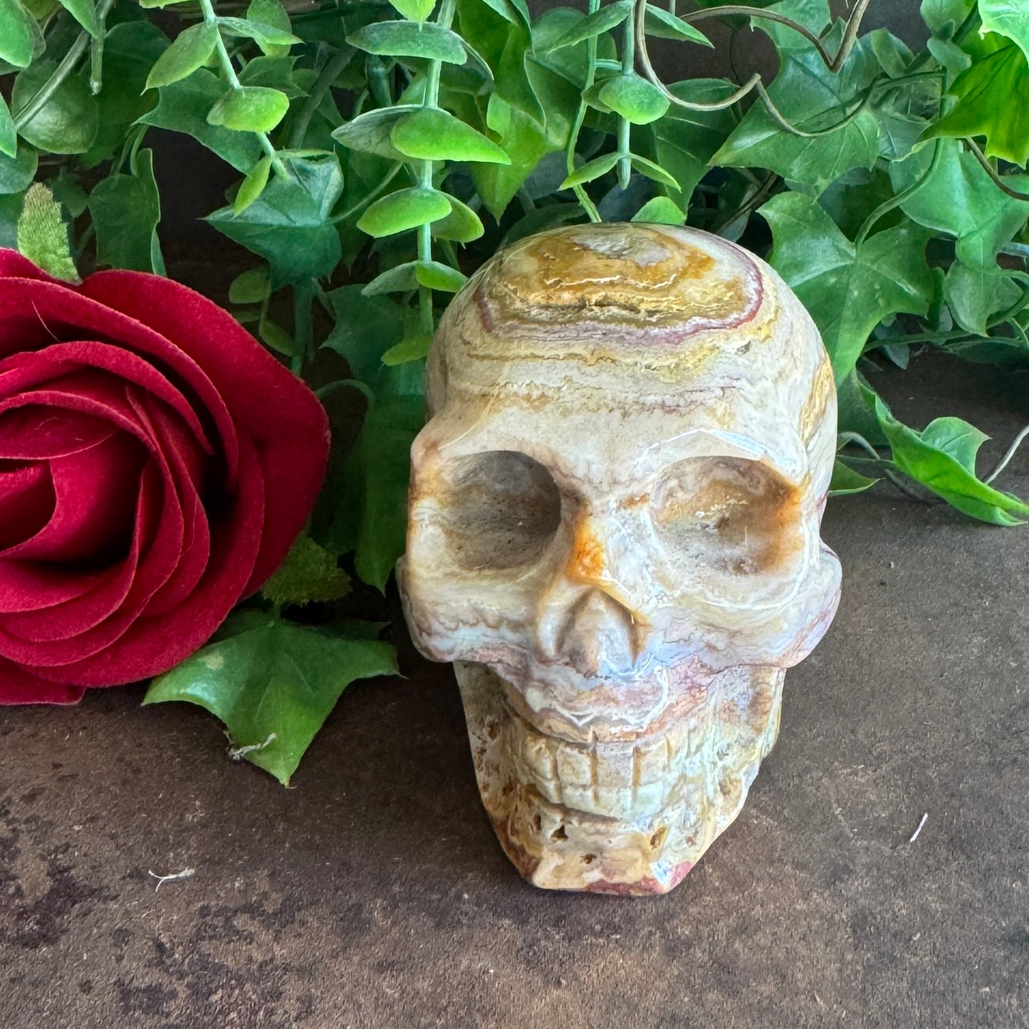 Crazy Agate Crystal Skull – Healing, Stability & Protection (400g)