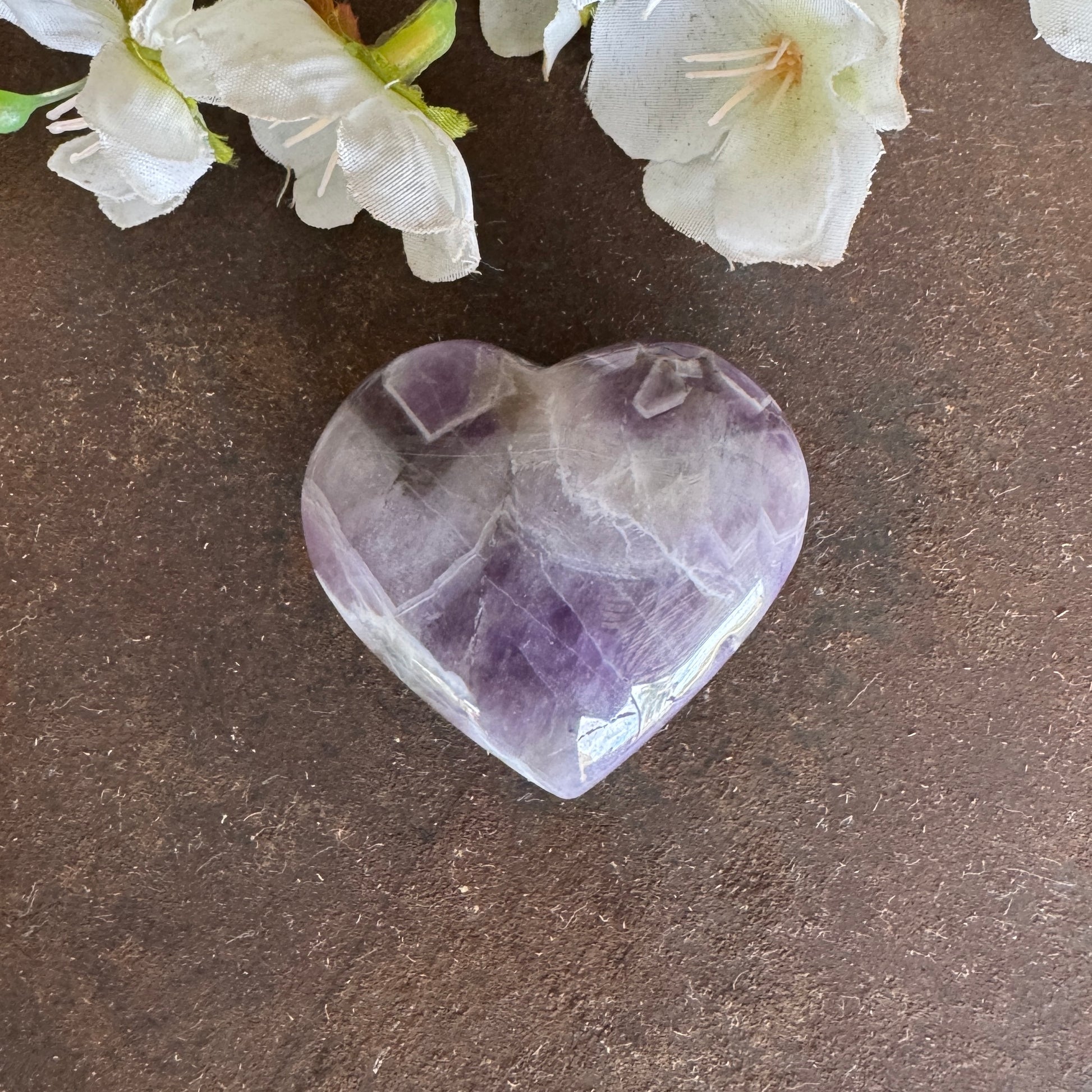 Chevron Amethyst Crystal Heart 