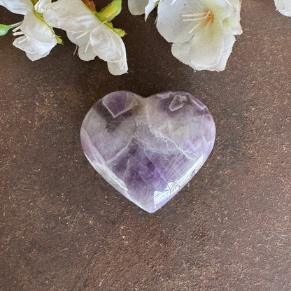 Chevron Amethyst Crystal Heart 