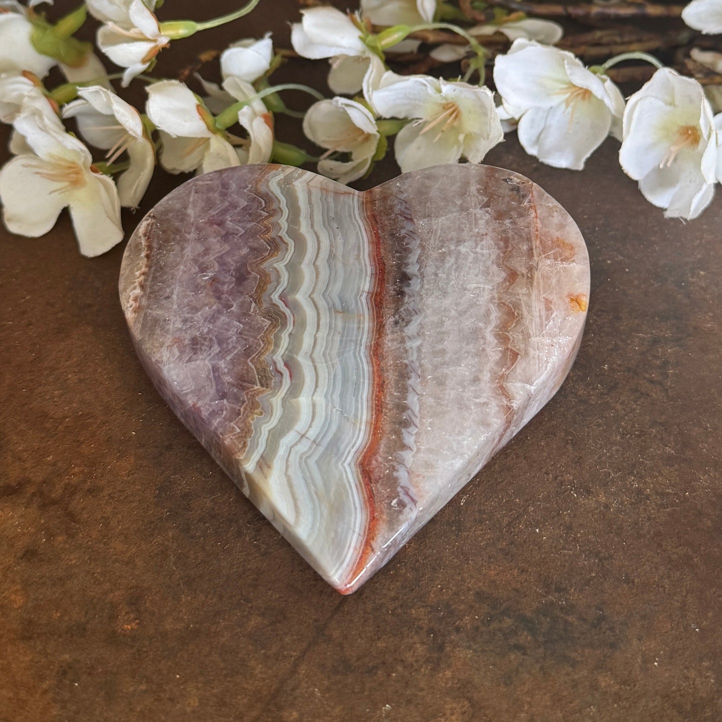 Amethyst & Agate Crystal Hearts – Spiritual Healing, Protection & Emotional Balance