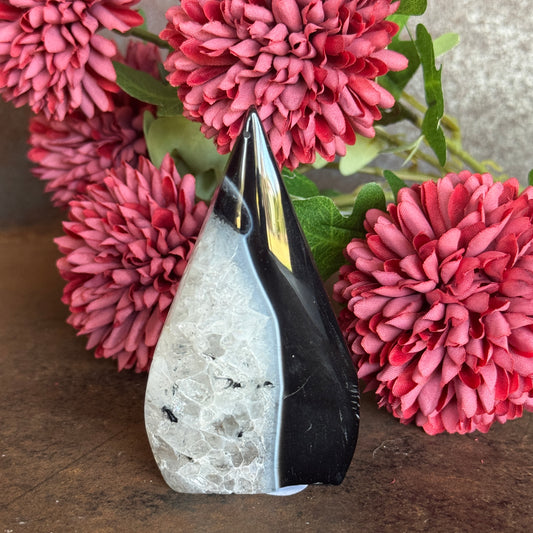 Black Agate Crystal Free Shapes – Grounding, Protection & Spiritual Healing Energy