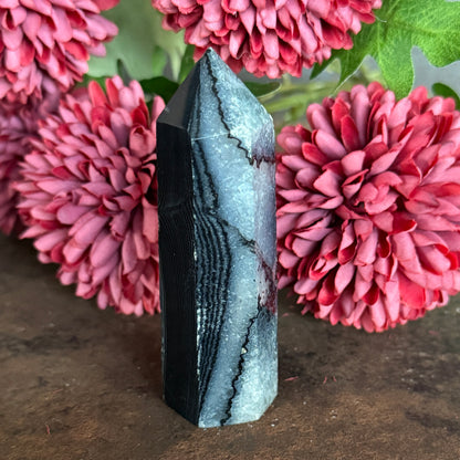 Black Agate Crystal Towers – Grounding, Protection & Emotional Stability